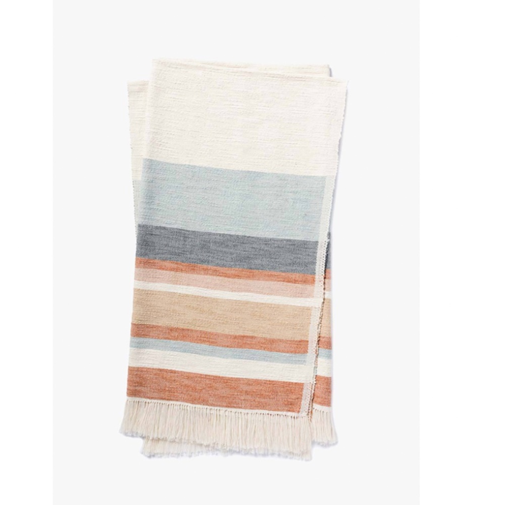 Magnolia Home x Loloi Lyla Throw Blanket Blue
